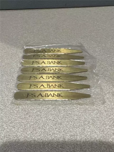 Jos. A. Bank Brass 2.5" Collar Stays Set of 7 New