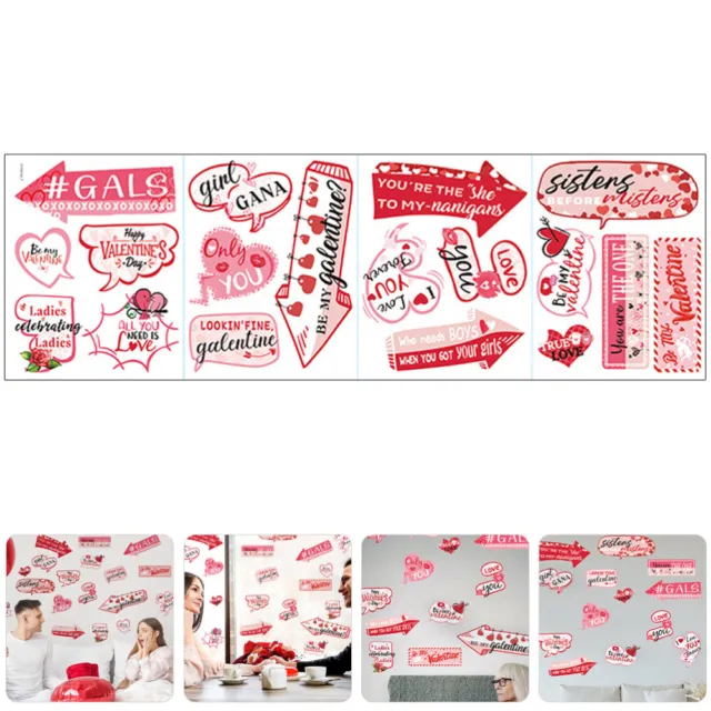 Decorative Wall Decals Valentines Glass Stickers Day Wallpaper