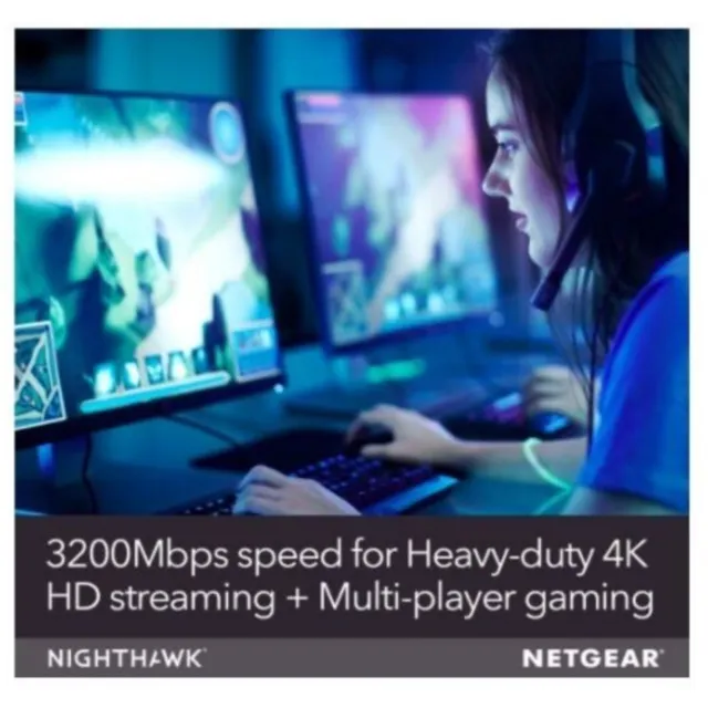 Netgear Nighthawk X6 router WiFi intelligente tri-band R8000 AC3200 AC Gigabit nero 3