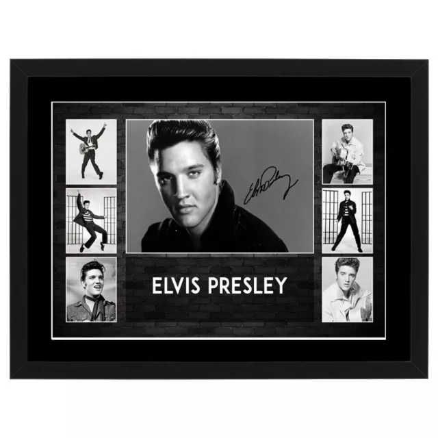 Elvis Presley Framed King Of Rock N Roll Deluxe Photo Collage Music Memorabilia