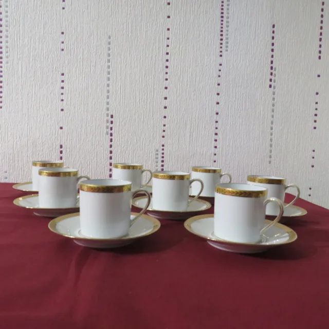 8 tasses a café en porcelaine de limoges bernardaud modèle beaufort