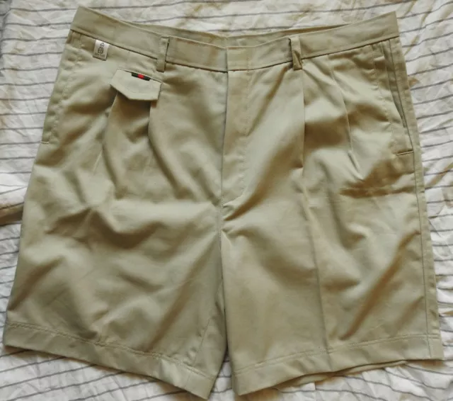 Vintage French Work Shorts Chore Short Pants "Cham Pagne" Workwear Beige W38