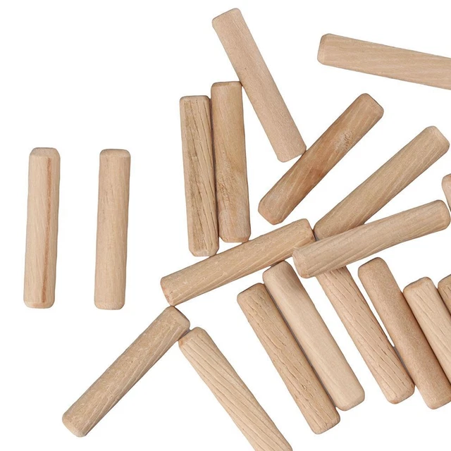 100Pcs 5/16" x 1-1/2" Dowel Pegs 8*40mm Dowels Rods Wooden Dowel Pins  Furniture