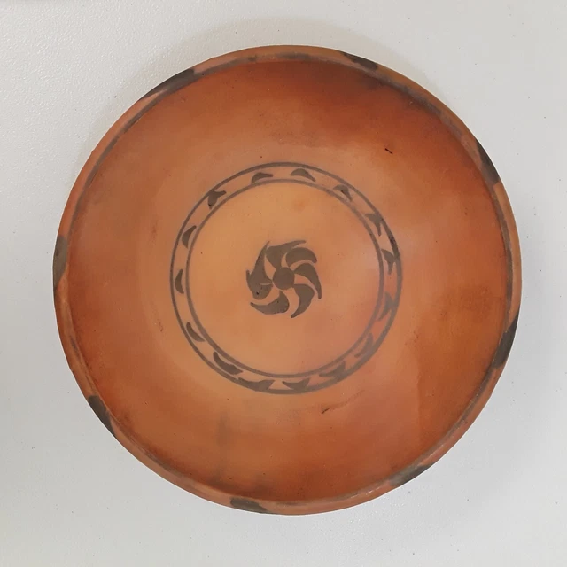 Vintage Handmade Rustic Wheel Thrown Terracotta Pottery Bowl Primitive Decor
