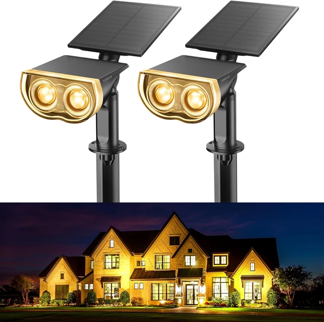 Solar Spot Lights Outdoor, Solar Lights Outdoor Waterproof IP67, Adjustable Pane