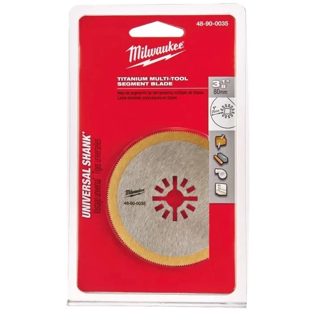 Hoja de sierra segmentaria de titanio Milwaukee TITAN 80 mm - madera, metal... # 48-90-0035