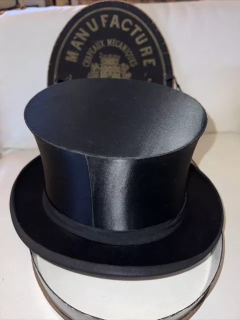 alter Hutkoffer mit Chapeau claque Gr.55 Manufacture de Paris Hutkoffer