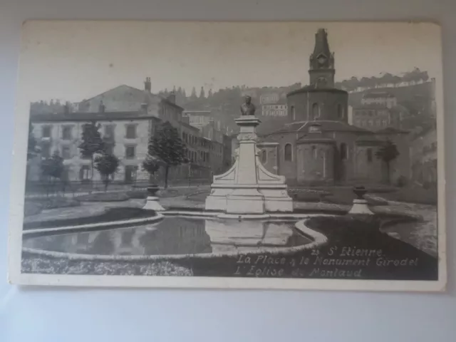 CPA - St-Etienne - La Place & le Monument Girodel - L'Eglise de Montaud
