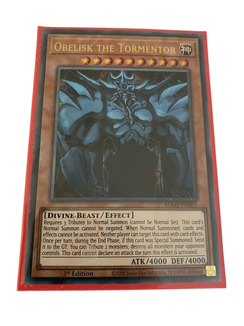 YUGIOH Egyptian God Deck Complete w/ Obelisk + Slifer 40 - Cards & Sleeves