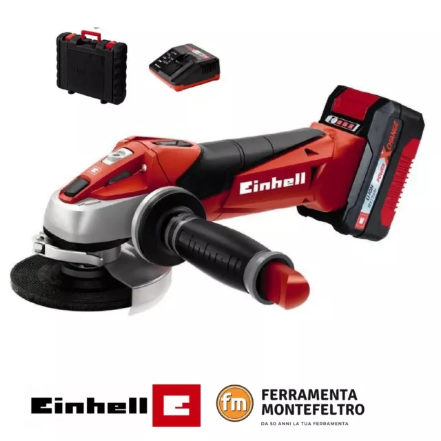 Smerigliatrice angolare Einhell con KIT  BATTERIA 18V 3,0 Ah TC-AG 18 Li -