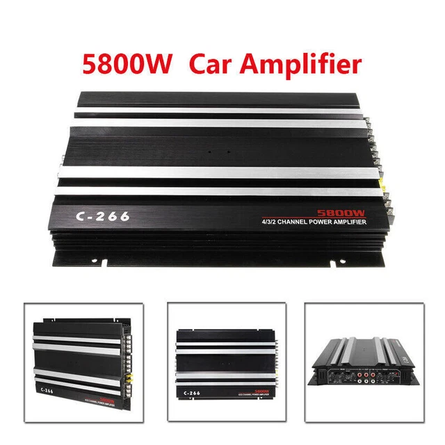 12V 4 Channel 5800W Car Vehicle Amplifier Stereo Audio Speaker Amp For Subwoofer