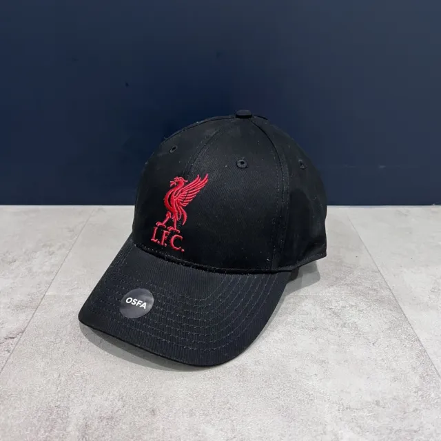 Liverpool FC Official Team Baseball Cap Hat Black Red Adults Adjustable New!