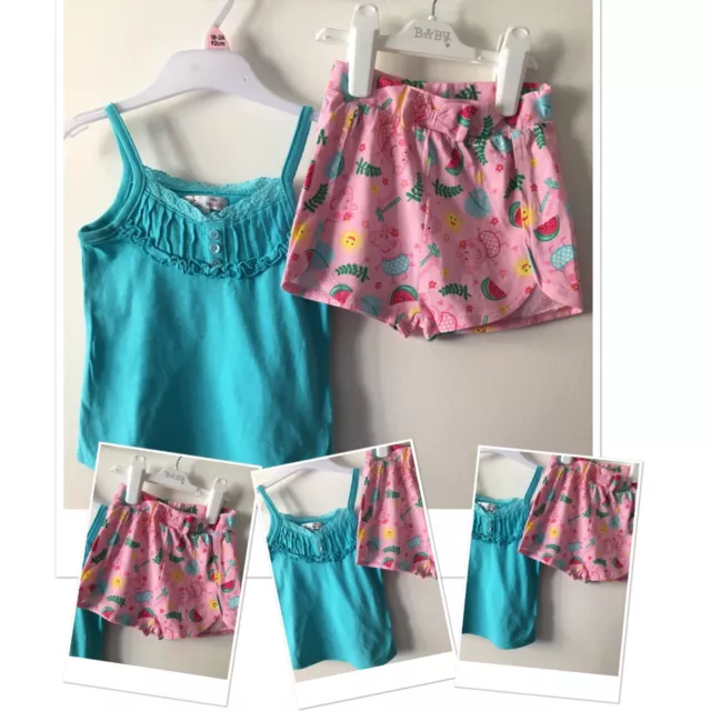 M&S Boutique Baby Girls Sun Vest Top & Peppa Pig Summer Shorts 18-24 Months
