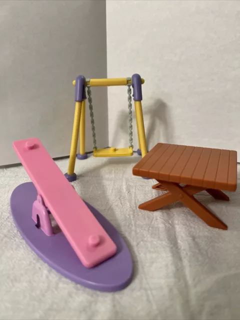 Blues Park Play Set Pieces Swing Teeter Totter And Table Pretend Play
