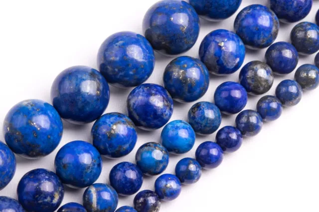 Natural Deep Blue Lapis Lazuli Beads Grade A Round Loose Beads 3/4/5/7/10MM