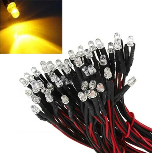 1 Pz. DIODO LED ARANCIONE AMBRA CABLATO 3 Mm Alta Luminosità 2-12V - Foto 9