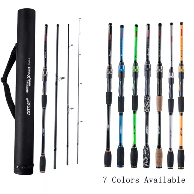 Goture Spinning Fishing Rod Carbon Fiber Travel Rod 1.98M/2.1M/2.4M Saltwater