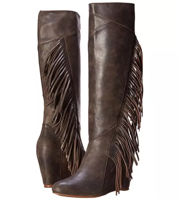 NEW Koolaburra Paradis Fringe Leather Womens Dress Boots Shoes