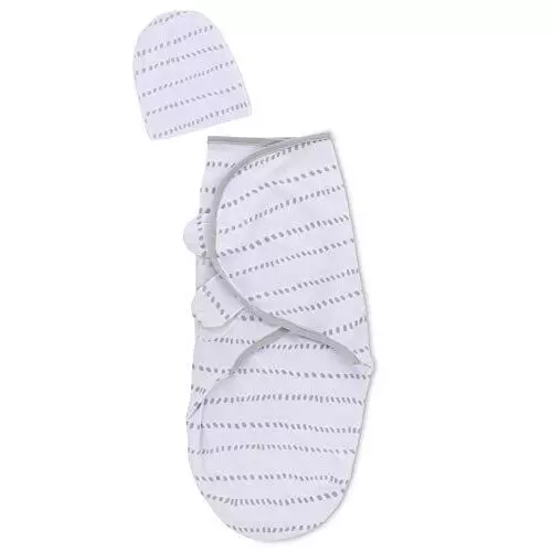 Petit Dreams Adjustable Swaddle and Beanie Set Jersey Knit Cotton for Baby Bo... 2