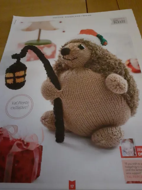 Val Pierce Hedgehog Toy Knitting Pattern Magazine Cut Out