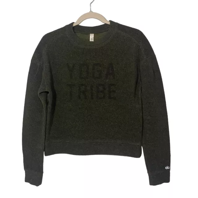 Alo Yoga Womens Carve Yoga Tribe Pullover Fleece Sweatshirt Size Small