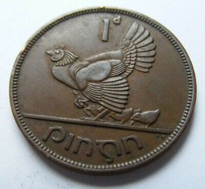 1942 Irish One Penny Coin 80th Birthday Gift Old Ireland 1d Excellent Details
