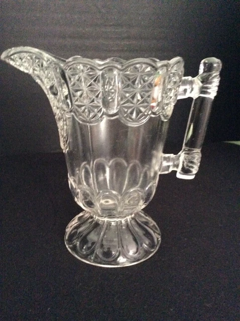 Antique EAPG Adams & Co. Clear Creamer Cottage aka Dinner Bell Pitcher