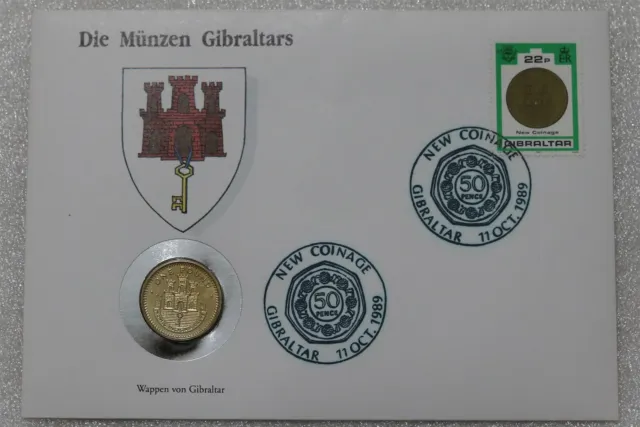Gibraltar 1 Pound 1990 Coin Cover B39 #12