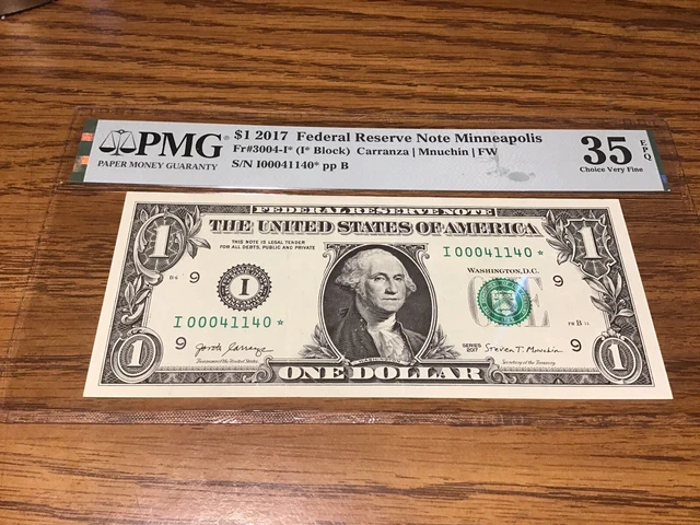 2017 1 bill star note-I 00041140  *PMG-35