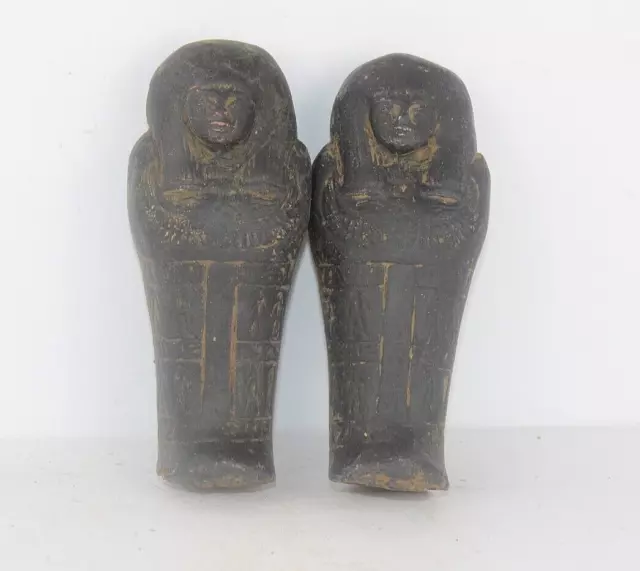 RARO ANTIGUO EGIPCIO ANTIGUO 2 FARAÓN REAL Estatua de Ushabti Historia de...