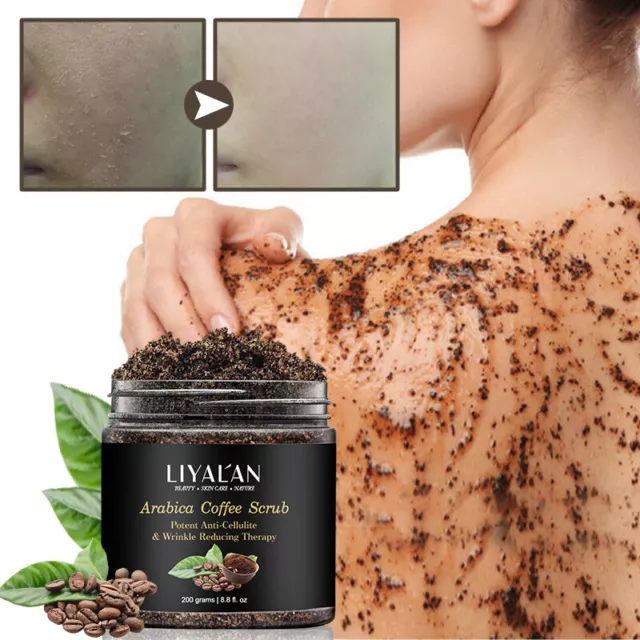 Organic Coffee Body Scrub Natural Vitamin E Homemade Exfoliator Anti Cellulite