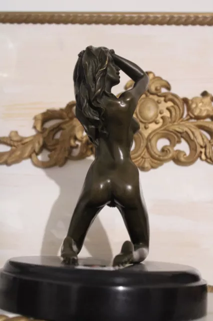Bronze Skulptur Akt Figur Erotik Nackte Frau Nude Selten 3