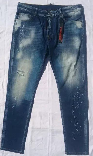 DSquared2 Men's Jeans Distressed Italian 36" X 30" Blue Jeans VNC