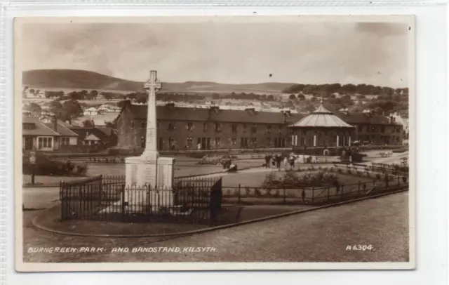 BURNGREEN PARK AND BANDSTAND, KILSYTH: Stirlingshire postcard (C74567)