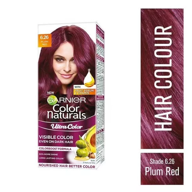 Garnier Color Naturals Ultra Long Lasting 6.26 Plum Red Hair Color 55ml + 50g
