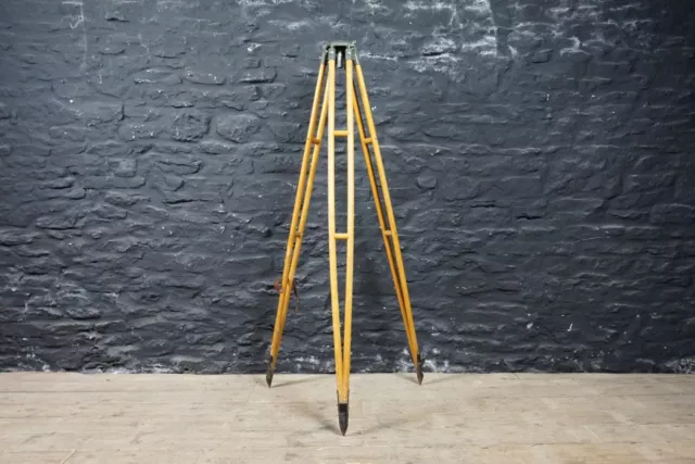 Vintage Wooden Tripod by Watts for a Theodolite or Upcycle into a Standard Lamp