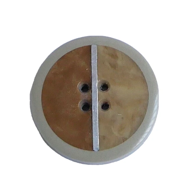 Bouton ancien - Parurier - Galalithe - Inclusion métal - 27 mm - Vintage Button