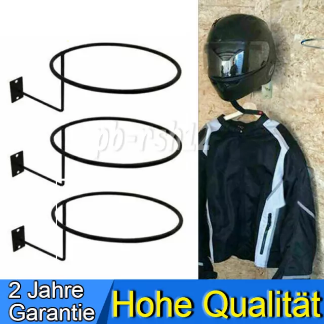 3x Helmständer Wandhalter Helmablage Helmhalter Fahrradhelm Jackenstände Schwarz