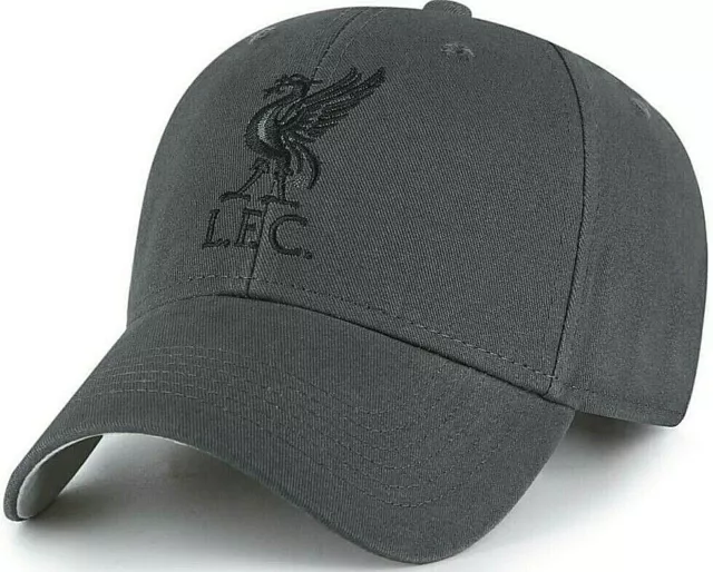 Liverpool Fc Grey Adult Embroidered Crest Baseball Cap Official Lfc