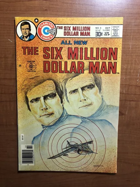 THE SIX MILLION DOLLAR MAN #3 VF 1976 Charlton Comics - Castellon painted cover