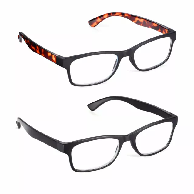 2 Pack Reading Glasses for Men and Women 2 Colours , 2 x Ready to Wear Glasses