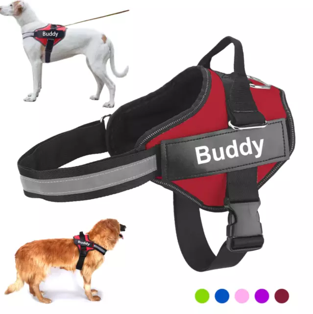 Dog Pet Harness NO PULL Adjustable Reflective Breathable Puppy Vest Padded UK