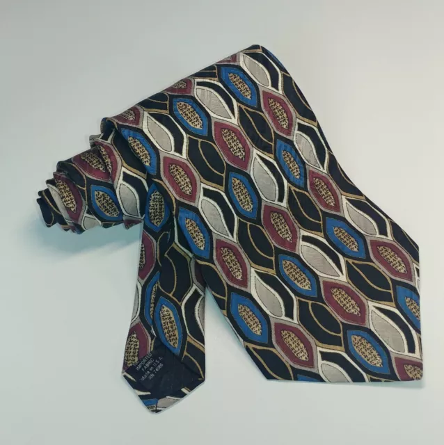 Harve Benard Benard Holtzman Mens Black Blue Maroon Gold Silk Neck Tie 57" 4"