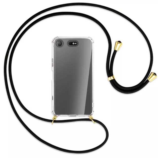 Handykette für Sony Xperia XZ1 Compact schwarz (G) Hülle mit Band Kordel