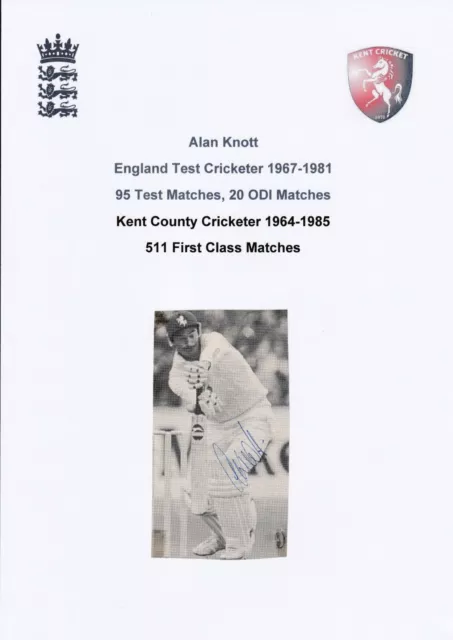 ALAN KNOTT ENGLAND TEST CRICKETER KENT autograph hand signed magazine picture