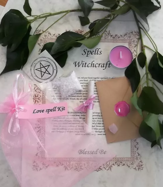 Love Spell Kit  Votive Candle  Magic Wicca Created by a Witch Pagan Wicca