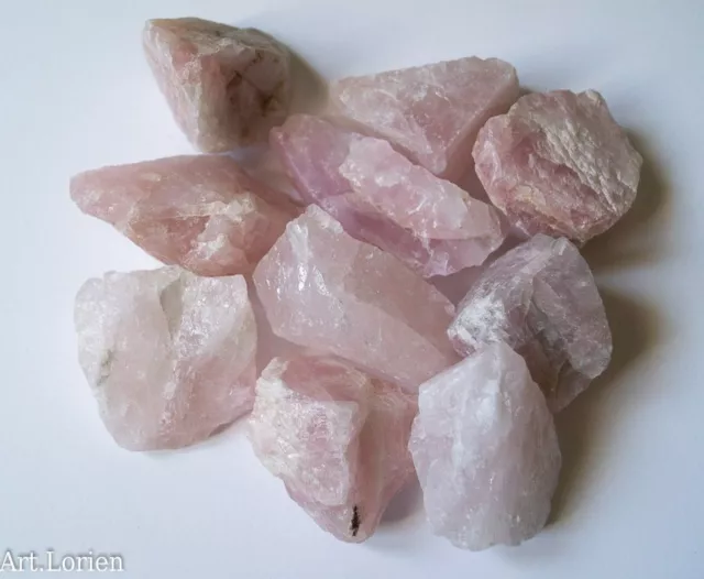 Cuarzo rosa en bruto, piedra semipreciosa ( lote de 3)