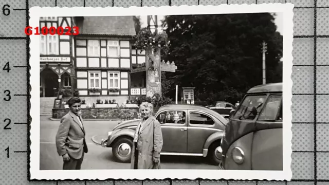 Altes ORIG. FOTO 1957 VW BREZEL-KÄFER VOLKSWAGEN, BULLI BUS T1