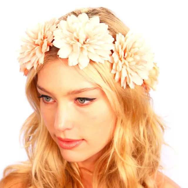 Kristin Perry Coral Flower Wreath Headband Floral Crown