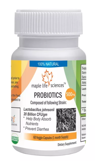 Probiotic blend of Lactobacillus Johnsonii 20 Billion CFU/GRAM Capsules 28